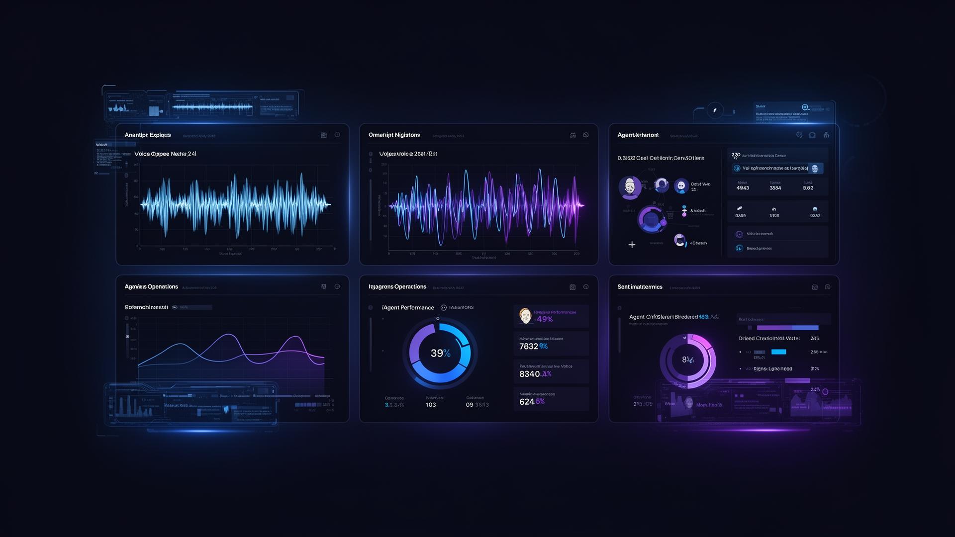 Lorvox AI analytics dashboard showing call metrics, sentiment trends, and agent performance scores